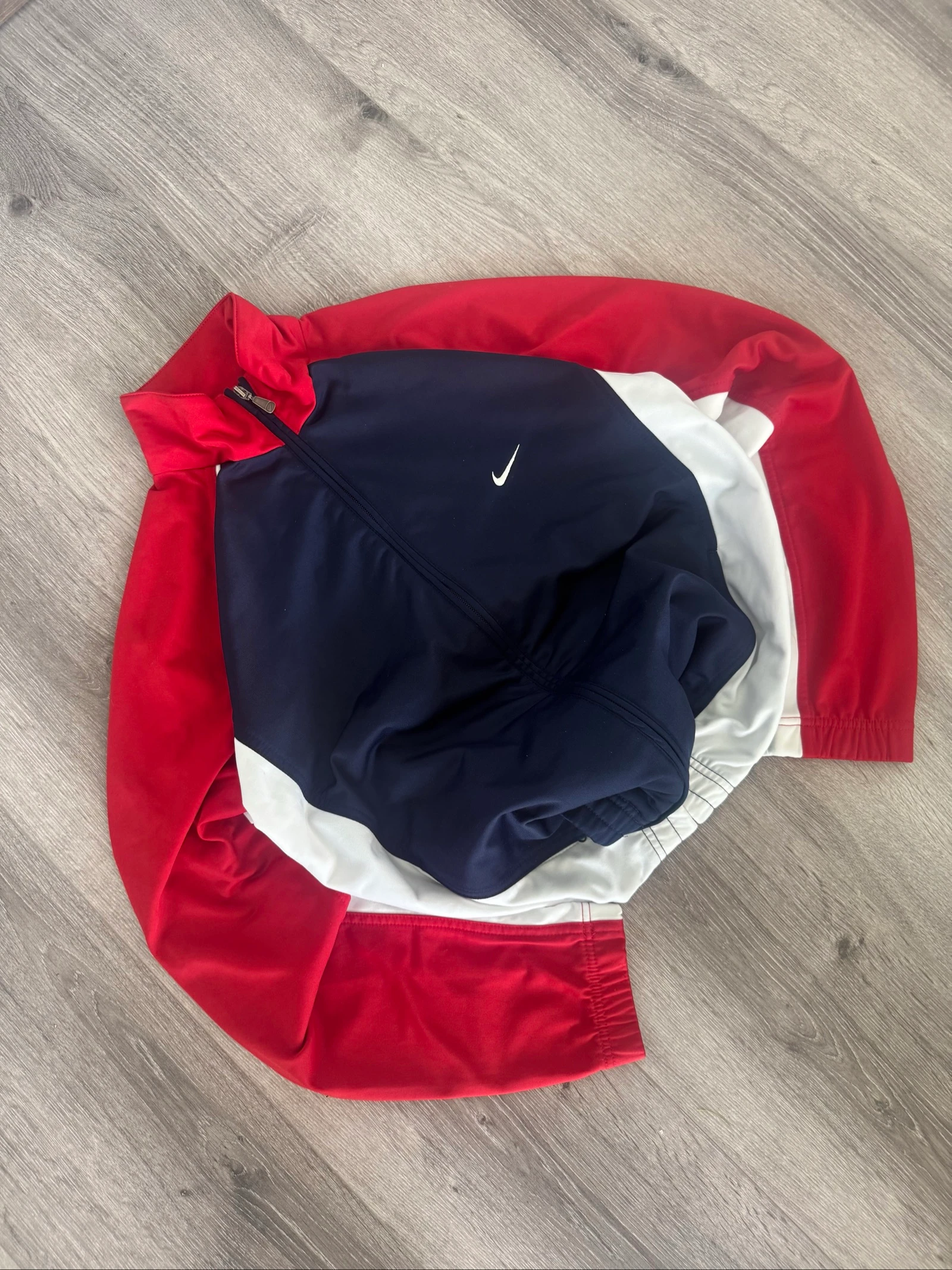 Nike Vintage Track Jacket Full Zip Navy Red White Y2K 00s Streetwear Swoosh M – photo 2